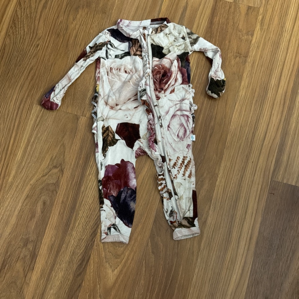 Posh Peanut Baby Girls Newborn 0 Floral  Sleeper Pajamas Bamboo